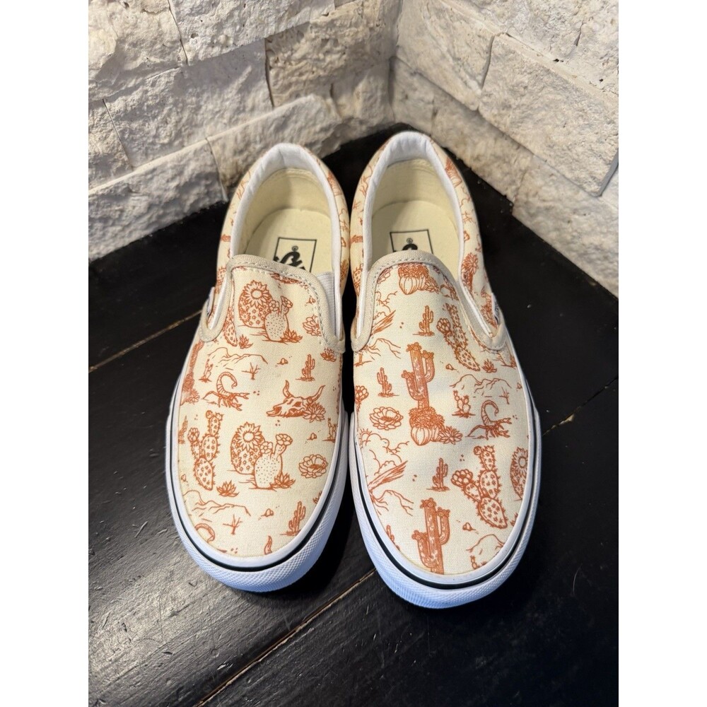 Vans Classic Slip On Desert Vibes Cream Tan Biege Turtledove Shoe Women 5/ M 3.5